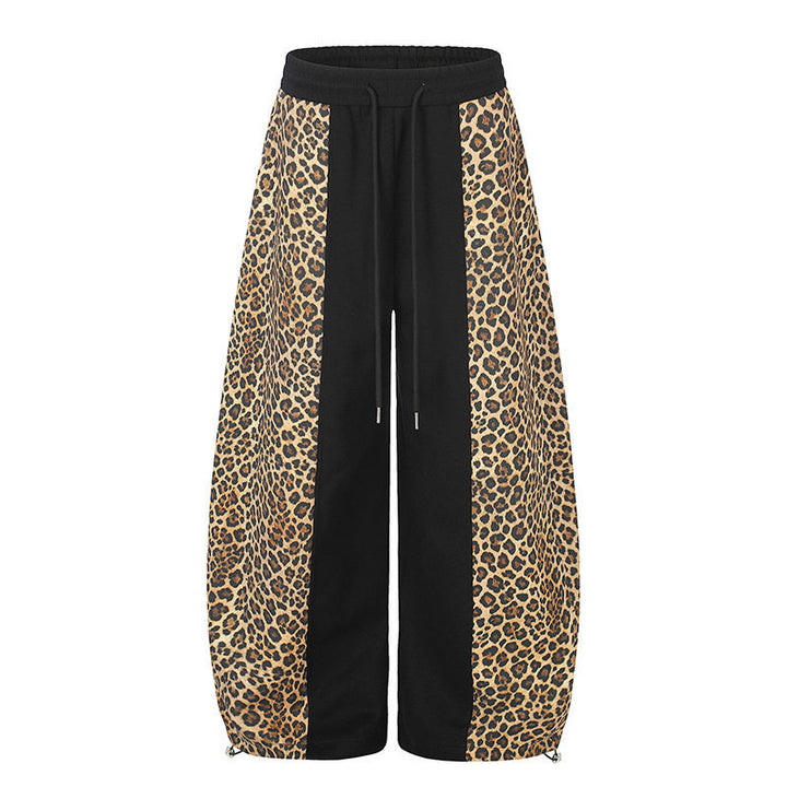 Women's Extra Wide Palazzo Jogpants with Leo Panels, Drawstring Waistband, and Adjustable Hem Amarae