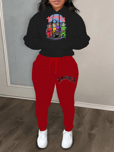 Women's hoodie and jogger set with colorful comic print Amarae