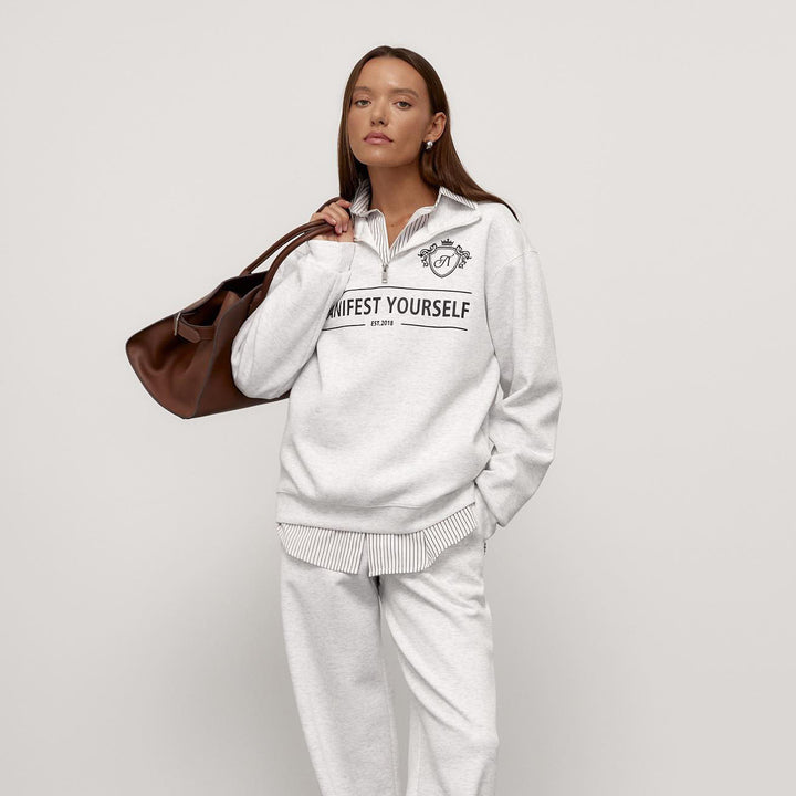 Fashionable women's sweatshirt with high collar and creative print Amarae