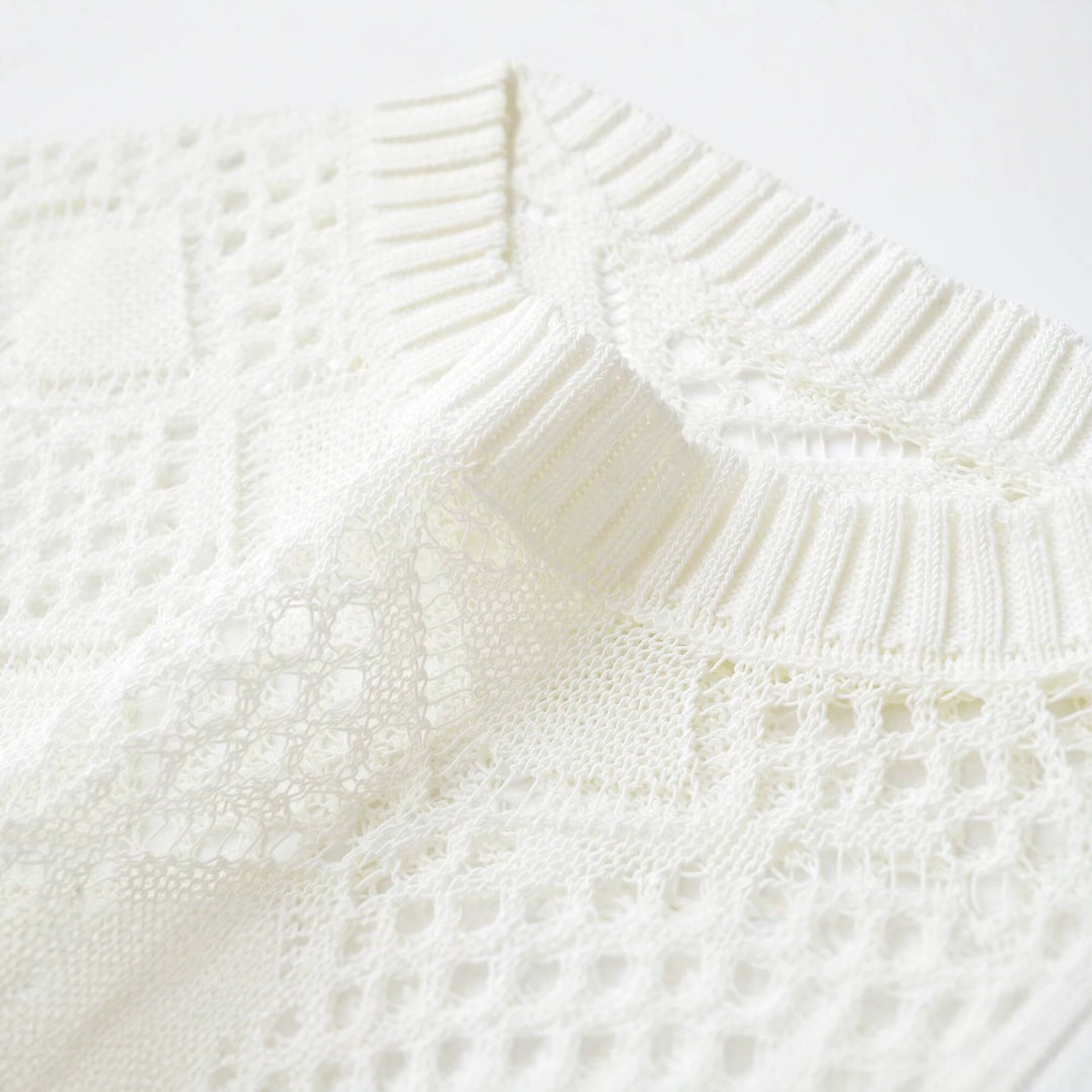 Women's Lo... pullover with diamond pattern and round neck Amarae