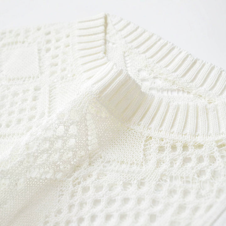 Women's Lo... pullover with diamond pattern and round neck Amarae