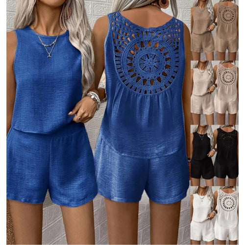 Ladies crochet back Playsuit Amarae
