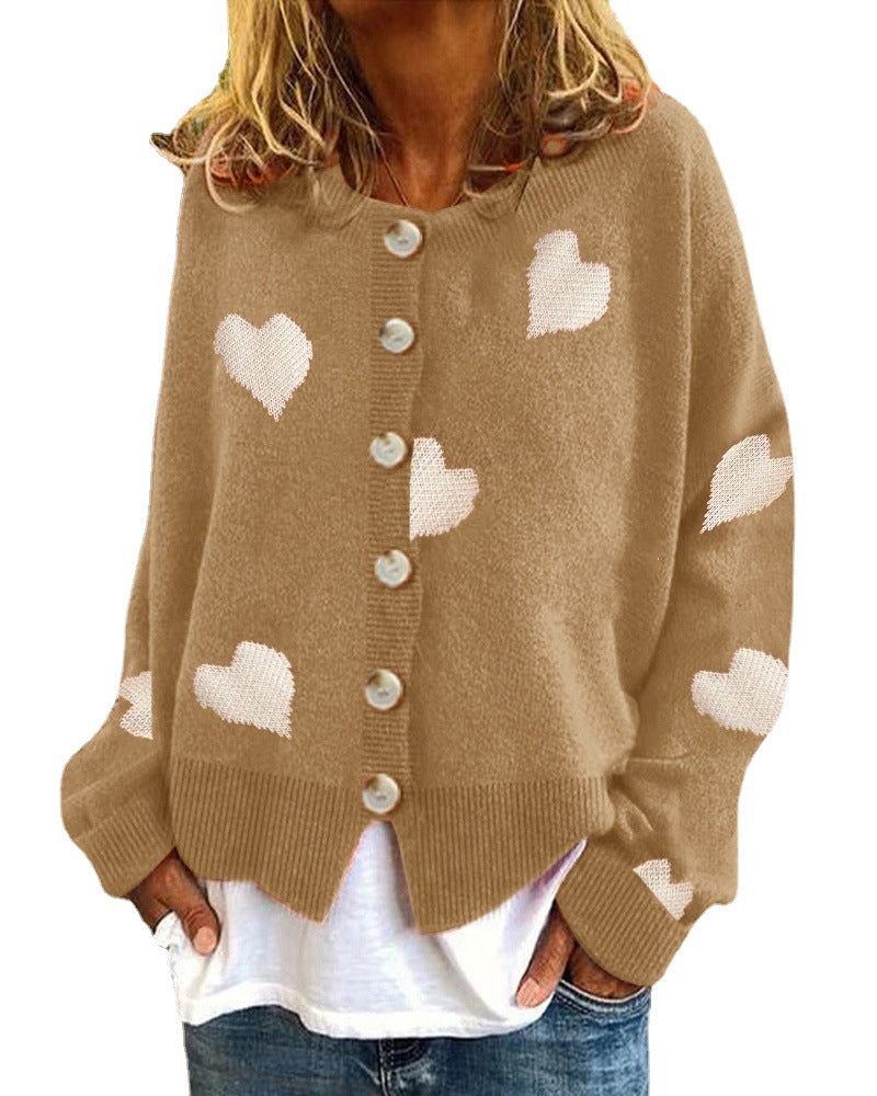 Knit jacket for women with heart pattern and trendy cut Lune London