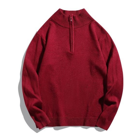 Men's sweater with modern high collar and zipper Lune London