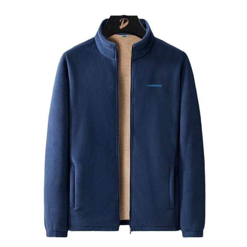 Men's fleece jacket with teddy lining, stand-up collar, and full zip Amarae