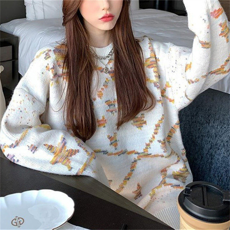 Pull en tricot épais à motifs pour femme avec coupe décontractée Chic & Stil