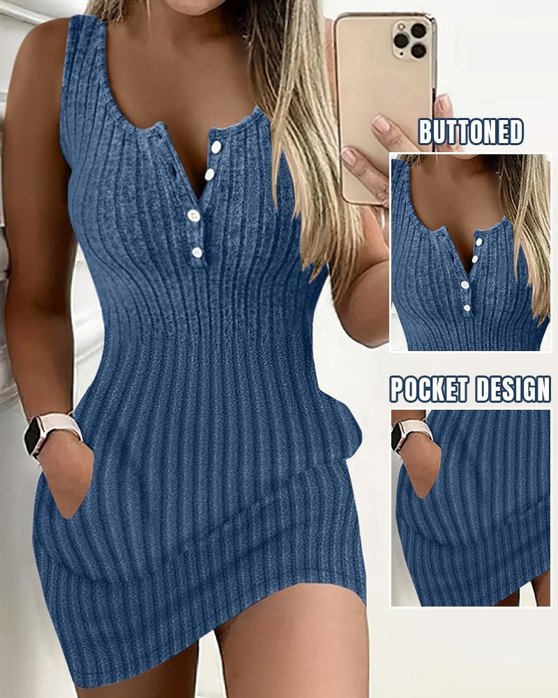 Lune London Damen Ribbed Mini Dress