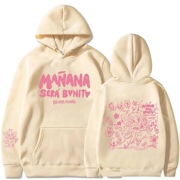 Women's hoodie with creative print and practical kangaroo pocket Lune London