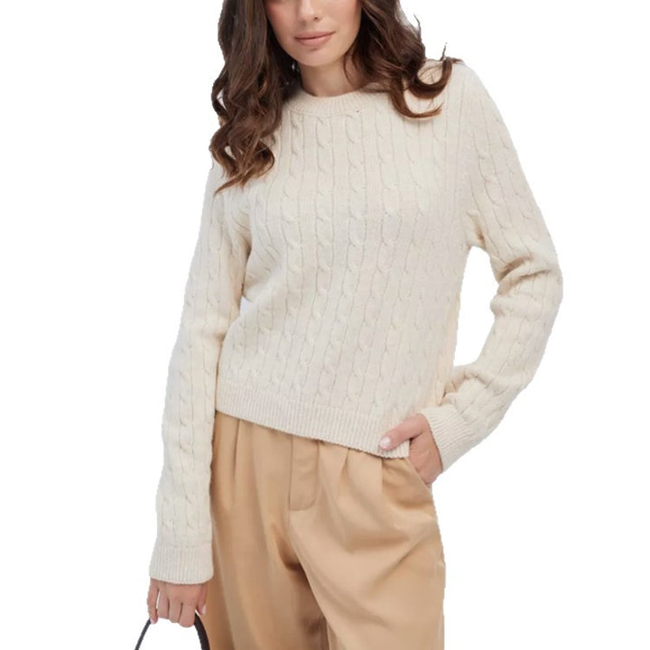 Ladies warm knitted sweater with cable knit pattern Lune London
