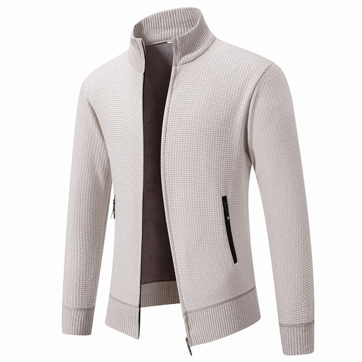 Men's knitted jacket with modern zipper and practical pockets Lune London