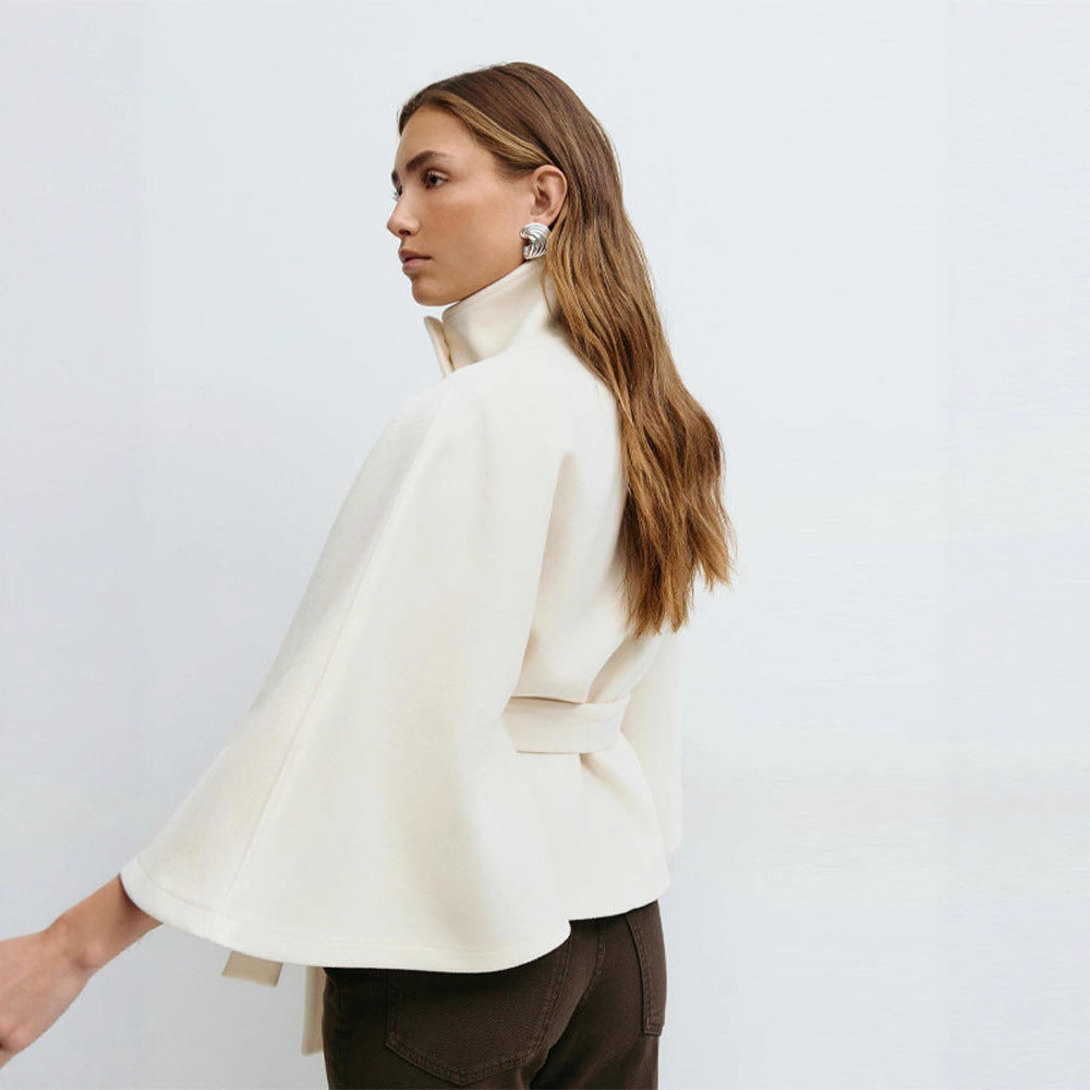 Relaxed hooded jacket for women with tie belt Lune London