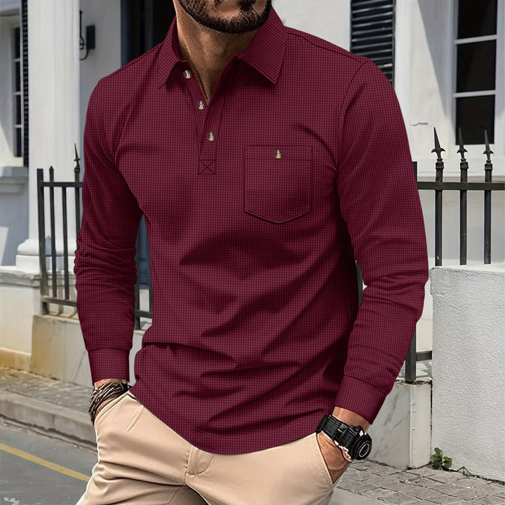 Men's Long Sleeve Polo Lune London