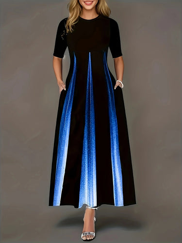 Maxi dress for women with sleek side pockets and luxurious shine Amarae