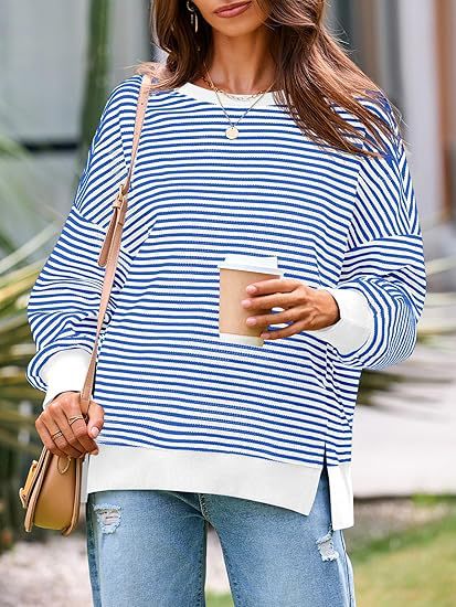 Lune London Casual Striped Oversized Sweater for Women