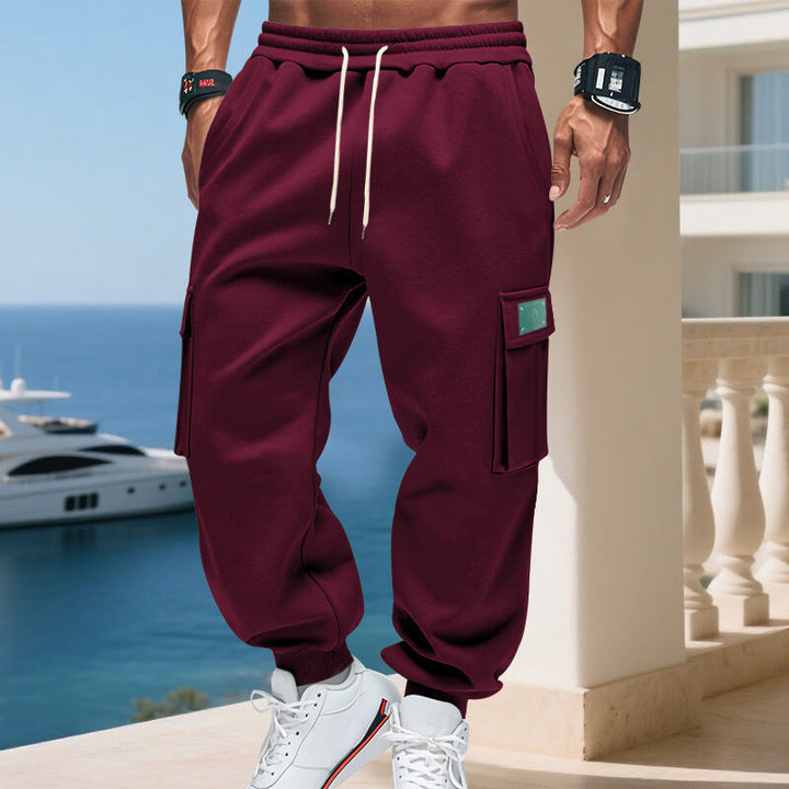 Men's cargo jogger pants with elastic waistband and practical pockets Lune London
