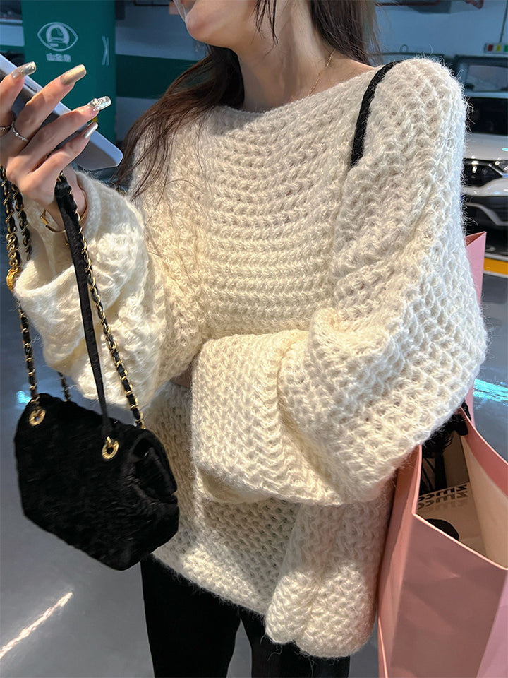 Pull en maille épaisse pour femmes avec une coupe ample et un style décontracté Chic & Stil