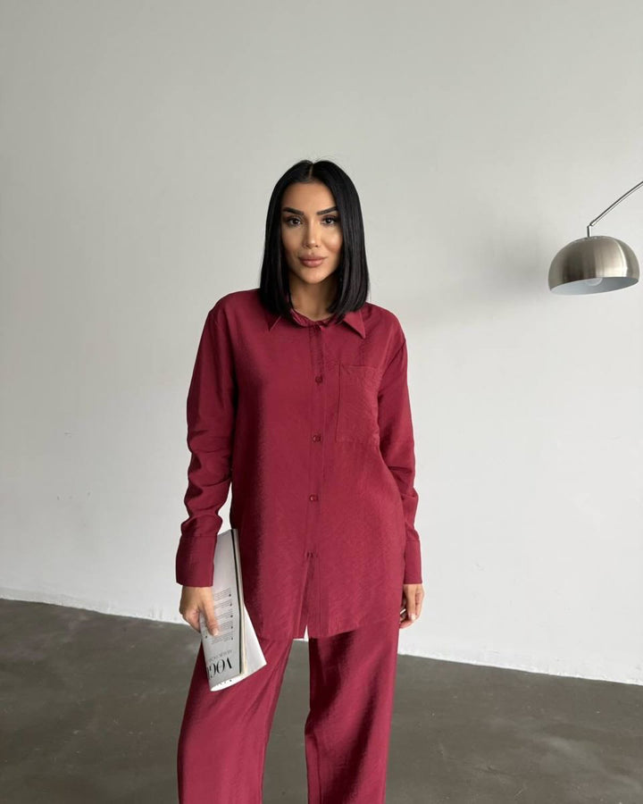 Silk long sleeve blouse for women with a fine texture Lune London
