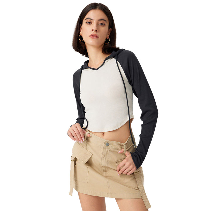 Haut de sport pour femmes, court, avec capuche et manches longues Chic & Stil