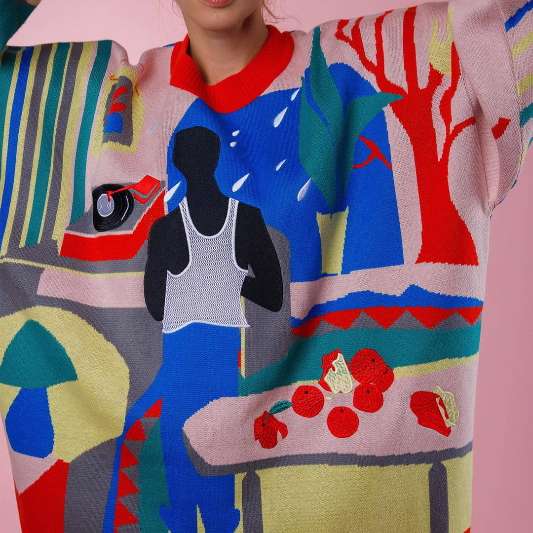 creative sweater for women with unique artistic design Lune London