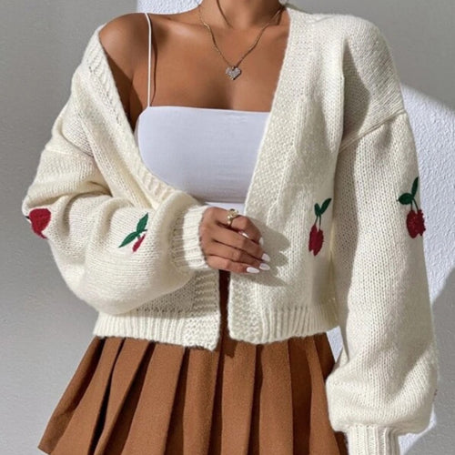 Women's knit jacket with floral design and casual fit Amarae