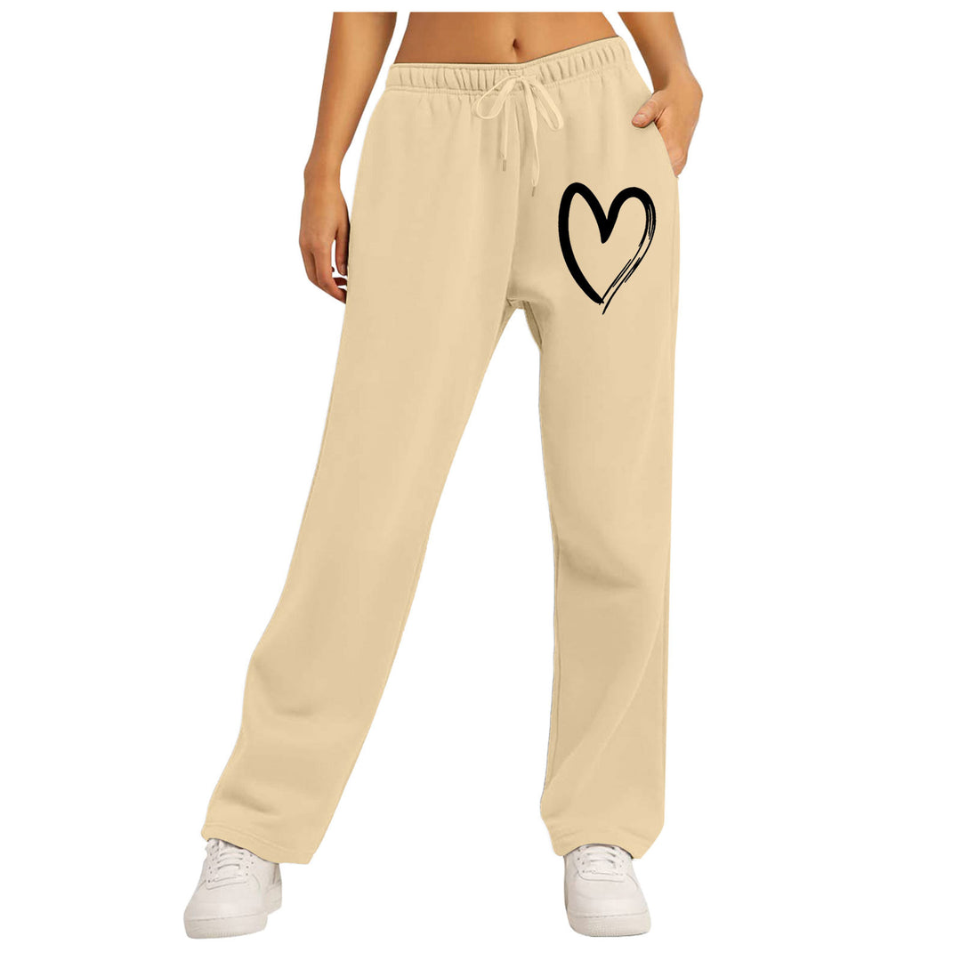 Women's casual leisure pants with modern heart design Chic & Stil