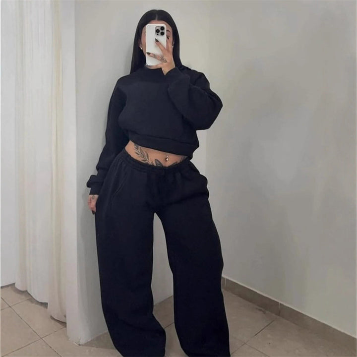 Casual crop sweatshirt set for women Heidi Mode