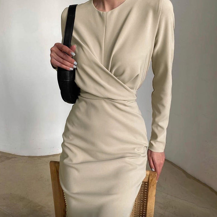 Women's Elegant Wrap Dress with Long Sleeve and Flowing Cut Lune London