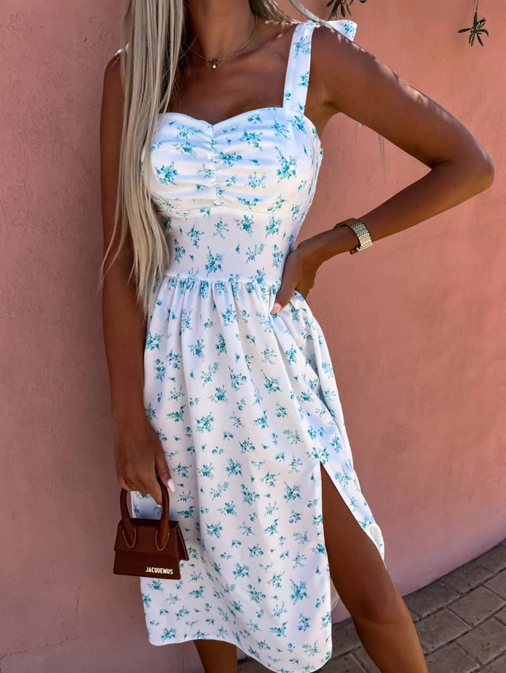 Lune London Floral Print Midi Dress for Women