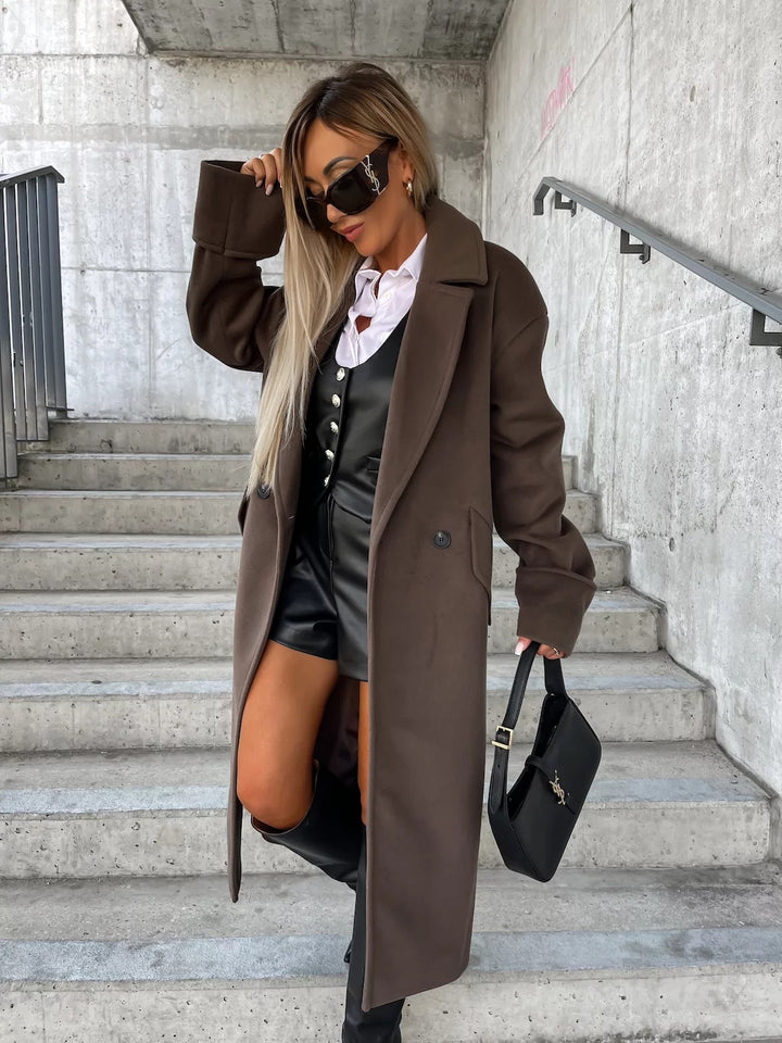 Women Oversized Wool Coat Elegant Amarae