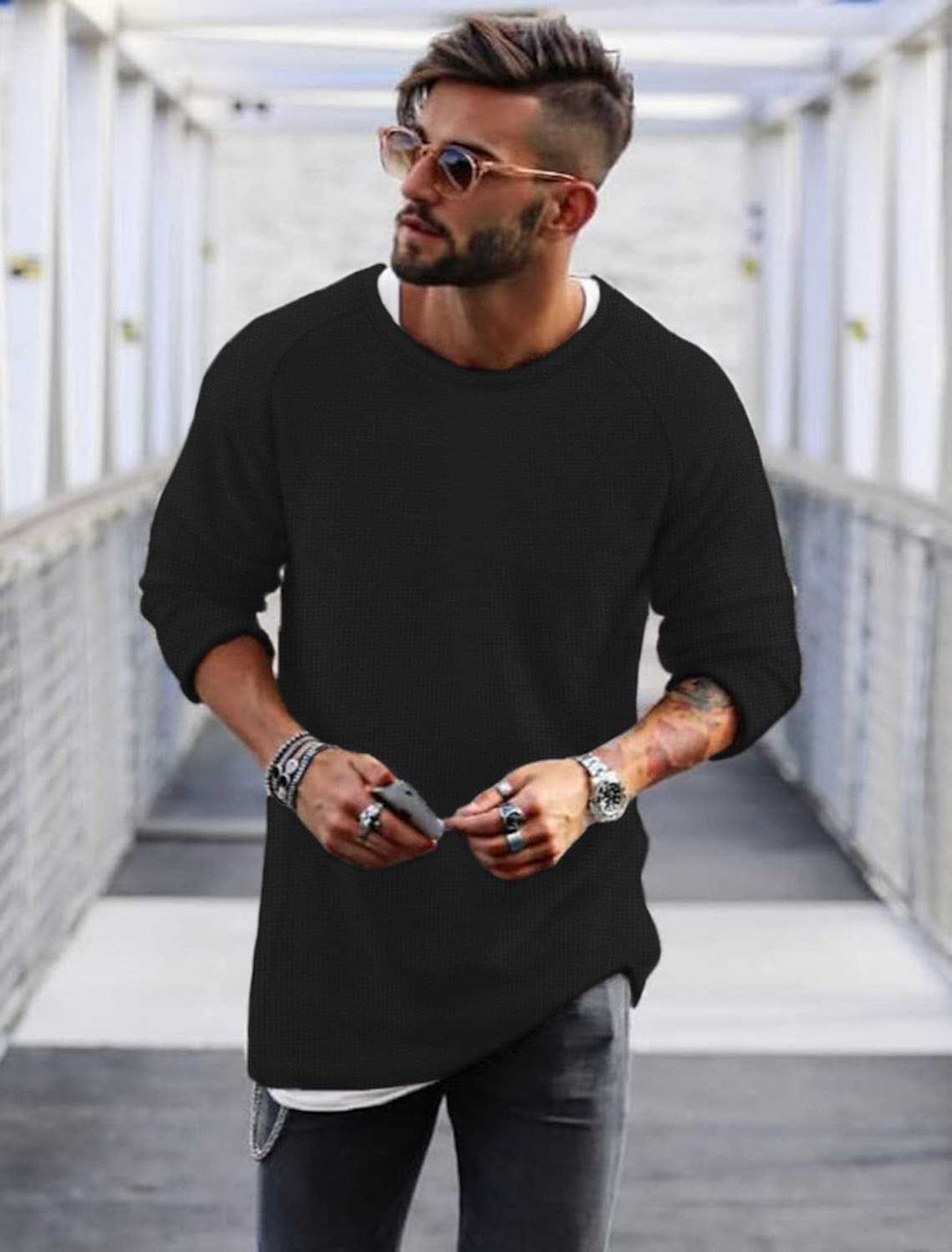 Lune London | Men's casual sweater with innovative knit pattern