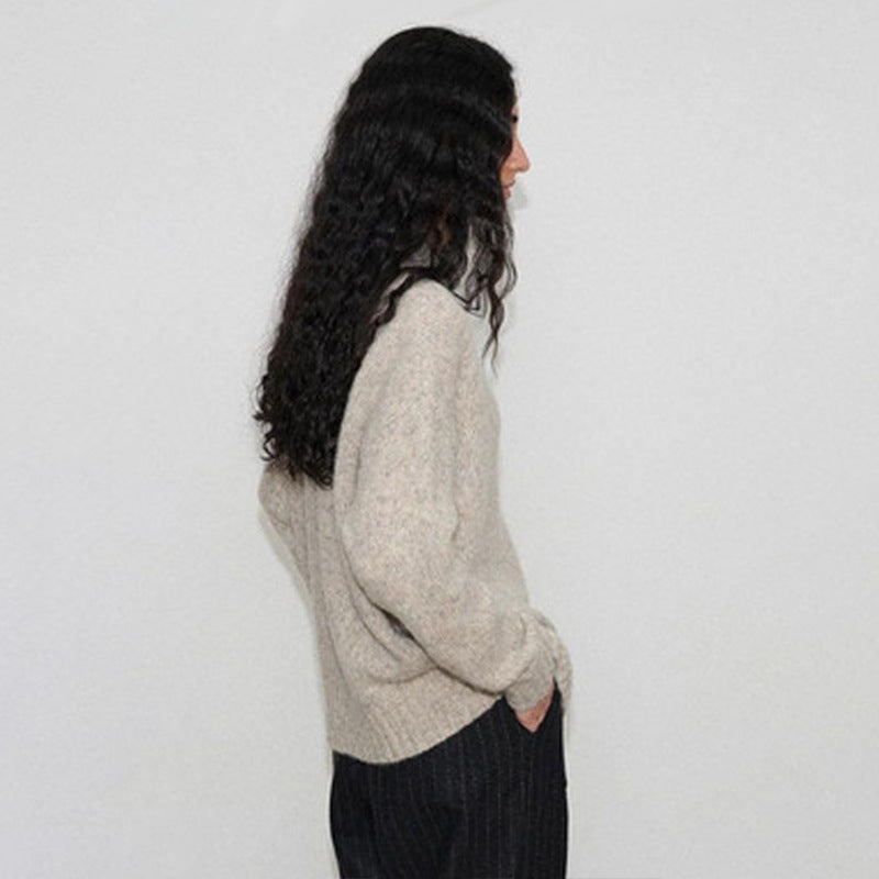 Pull en tricot épais pour femmes avec col montant Chic & Stil