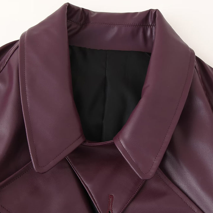 Asymmetrical faux leather biker jacket for women with practical pockets Lune London