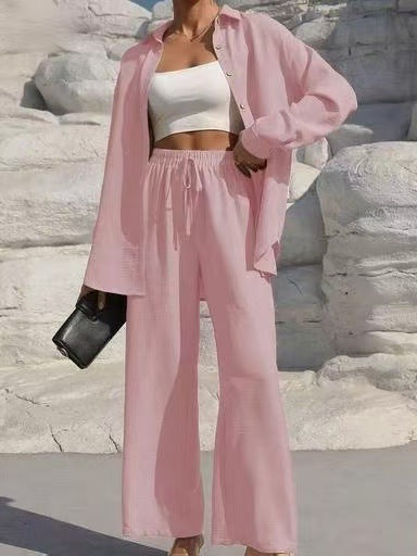 Casual set for women with loose shirt and wide pants Lune London