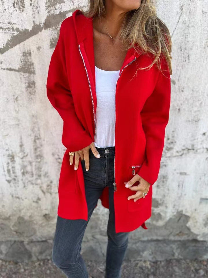 Casual and elegant women's jacket with zipper Amarae