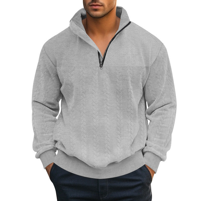 Stylish high-neck fleece sweater for men with粗糙针织图案 Lune London