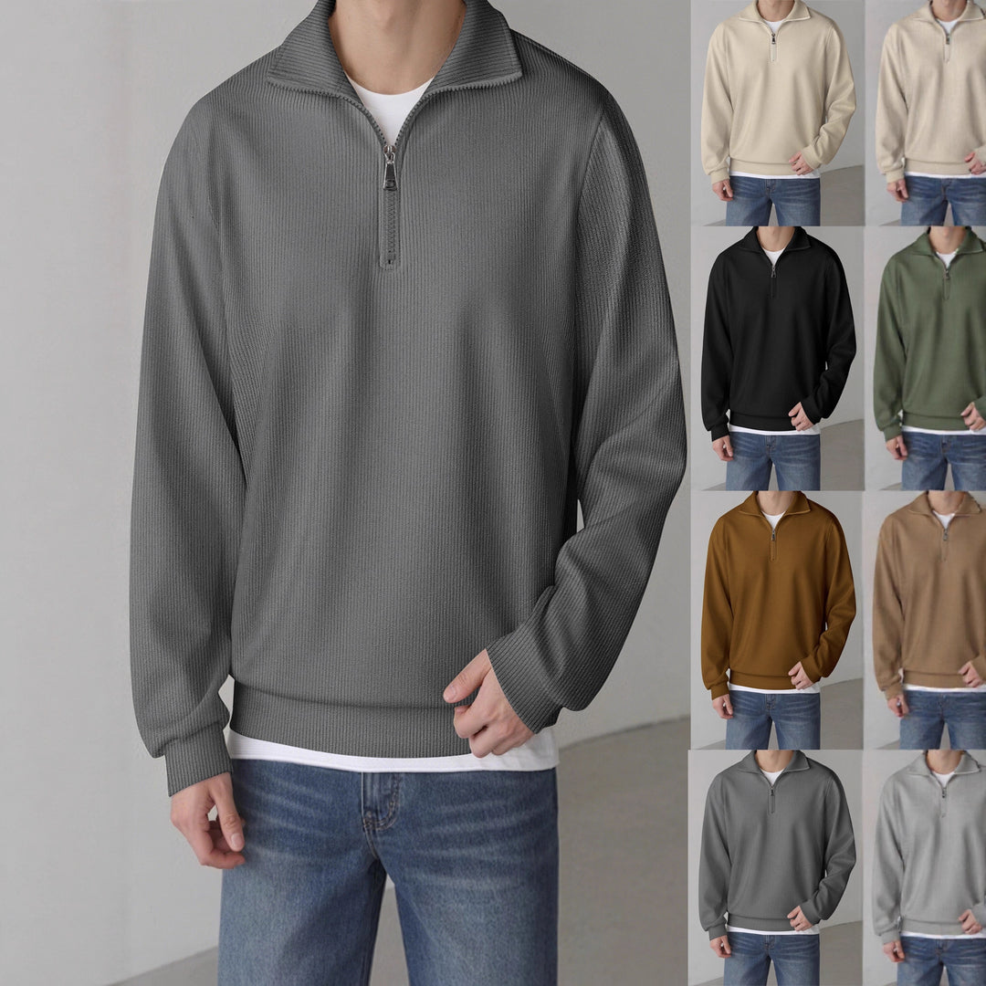 Casual pullover for men with half zipper Lune London