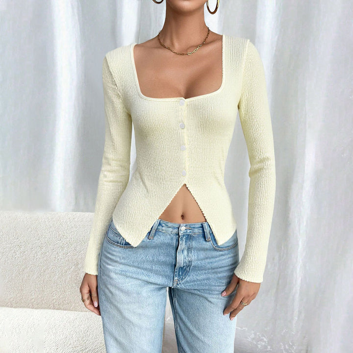 Cardigan à manches longues pour femmes avec coupe décontractée et boutons décoratifs Chic & Stil