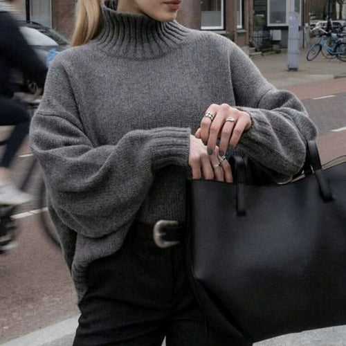 Trendy women's turtleneck sweater with a relaxed fit Amarae