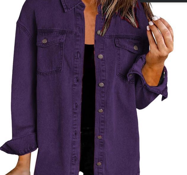 Women's denim shirt with frayed hem and practical pockets Lune London