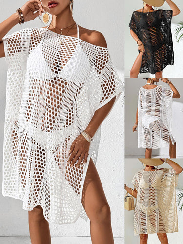 Ladies Elegant Open-Knit Swimsuit-Sarong Chic Tunic and Style