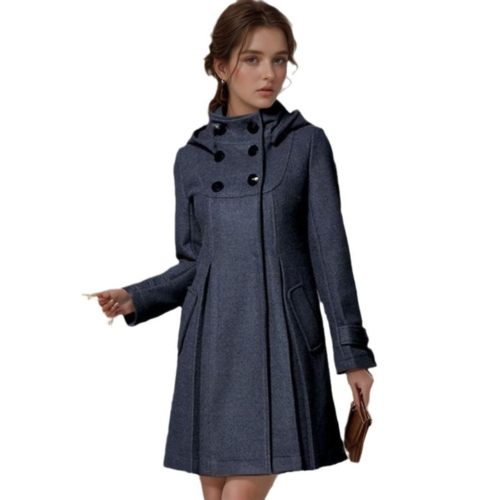 Fashion hoodie coat for women with button details and practical pockets Lune London
