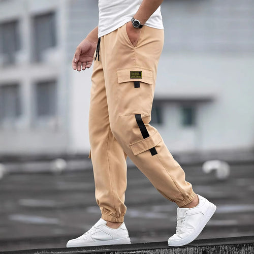 Men's cargo pants with functional pockets and elastic waistband Amarae