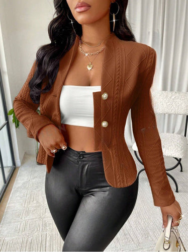 Fashion jacket for women with textured design and shiny buttons Amarae