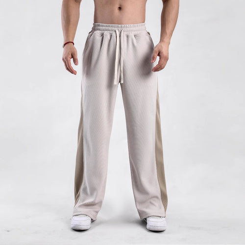 Men's sporty leisure pants with side ventilation openings and elastic waist Amarae