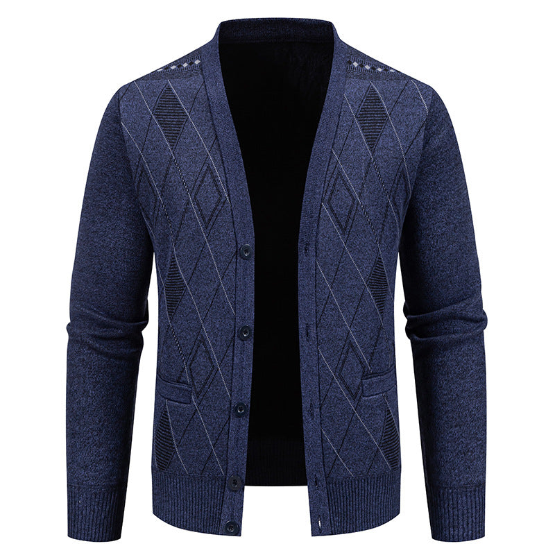 Men's knitted jacket with an elegant diamond structure Lune London