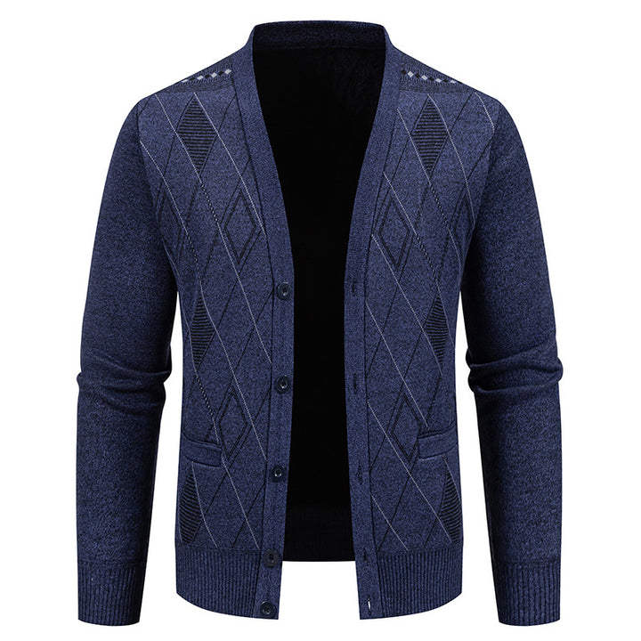 Men's knitted jacket with an elegant diamond structure Lune London