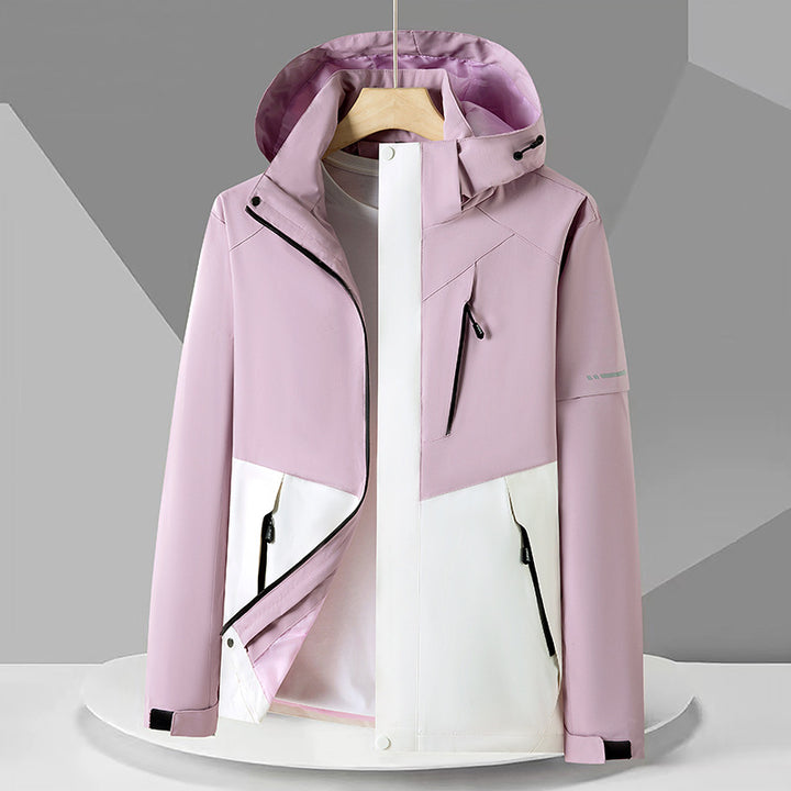 Men's technical softshell jacket with hood, windproof membrane, and chest zipper pocket Amarae