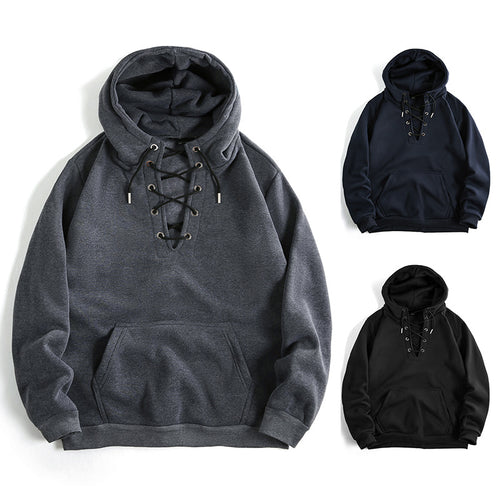 Hooded sweater for women with a refined lace design and a practical kangaroo pocket Amarae