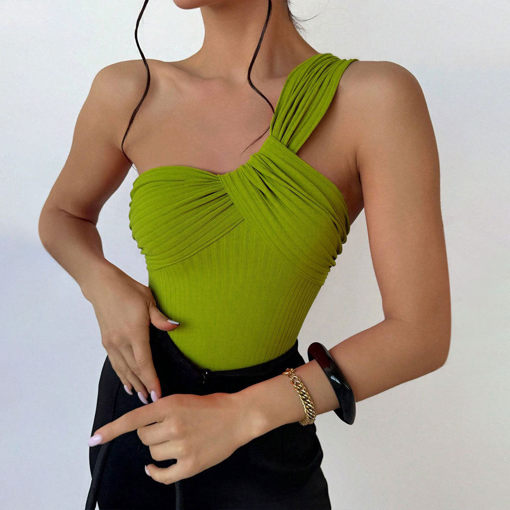 Maillot de bain élégant pour femme à une épaule avec un design de drapé sophistiqué Chic & Stil
