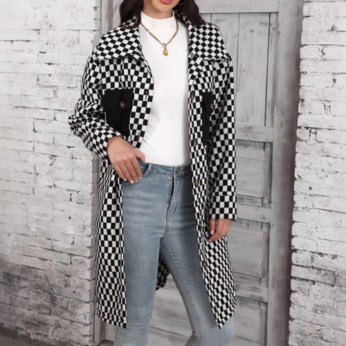 Plaid overshirt jacket for women with pockets and button detail Amarae